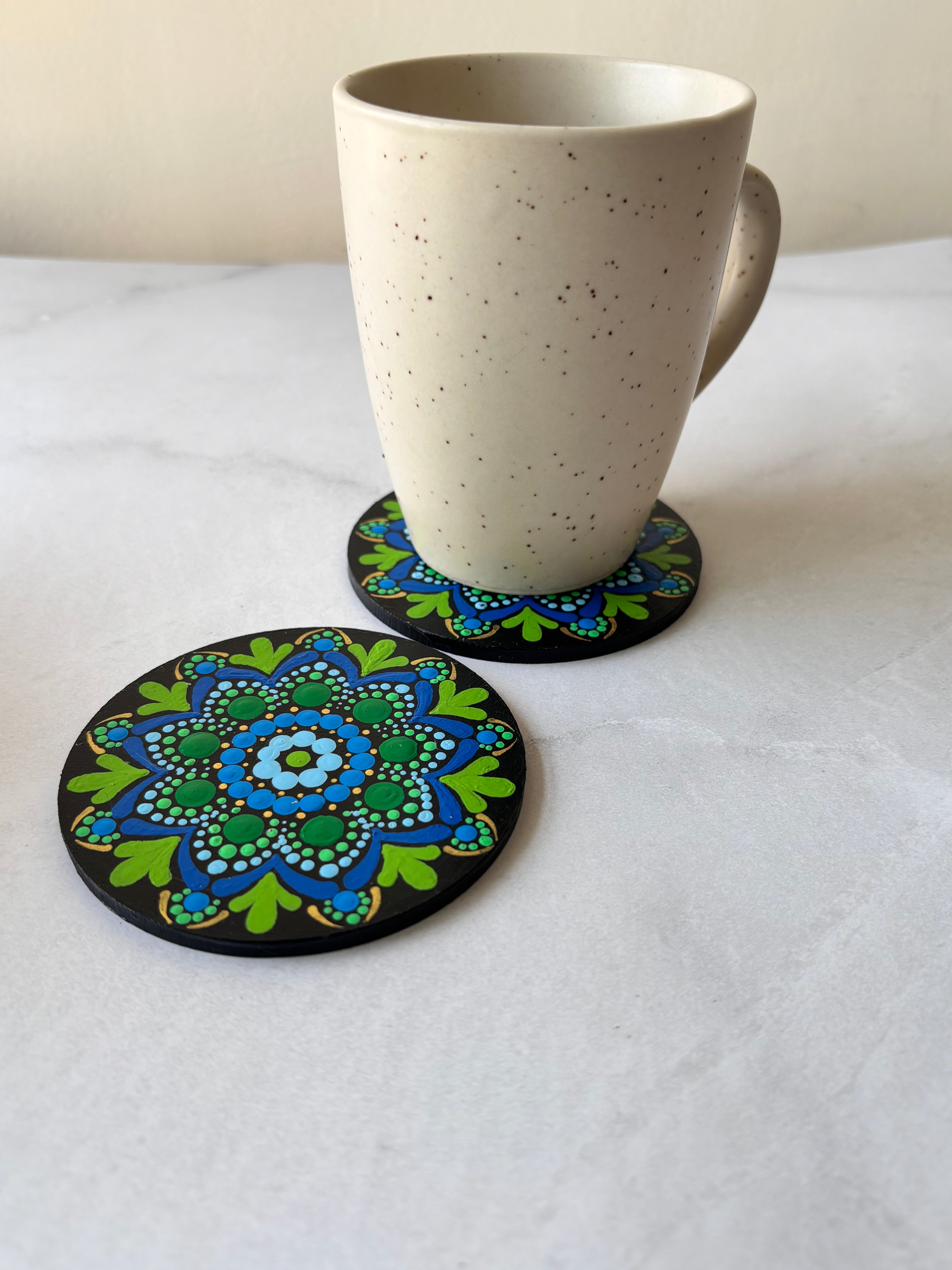 Blue forest – Coasters set of 2, 4 and 6