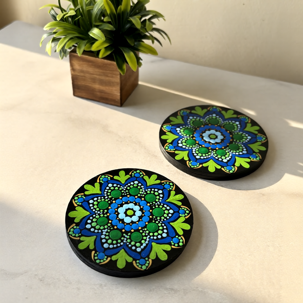 Blue forest – Coasters set of 2, 4 and 6