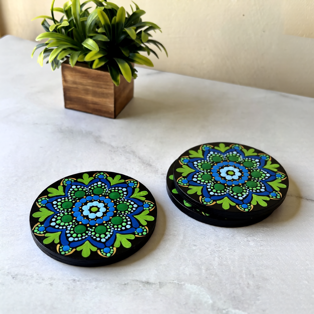 Blue forest – Coasters set of 2, 4 and 6
