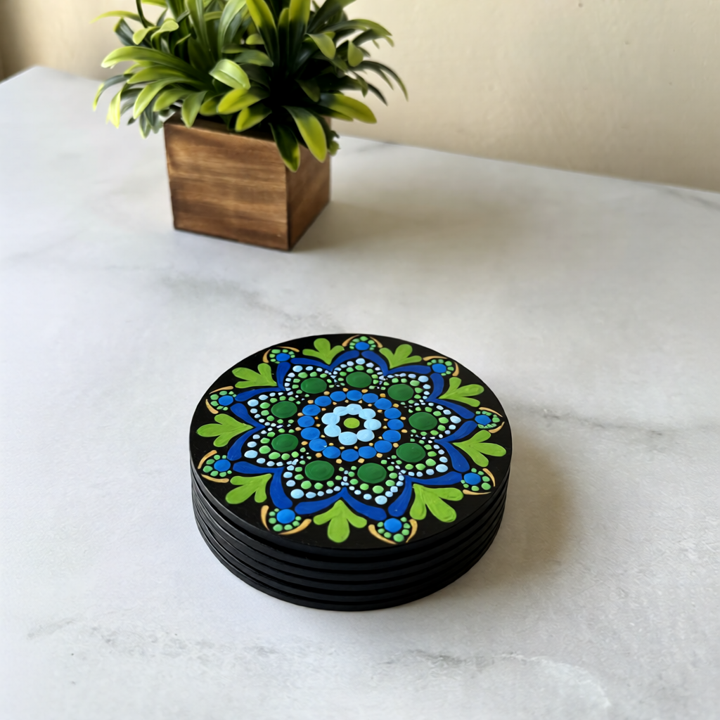 Blue forest – Coasters set of 2, 4 and 6