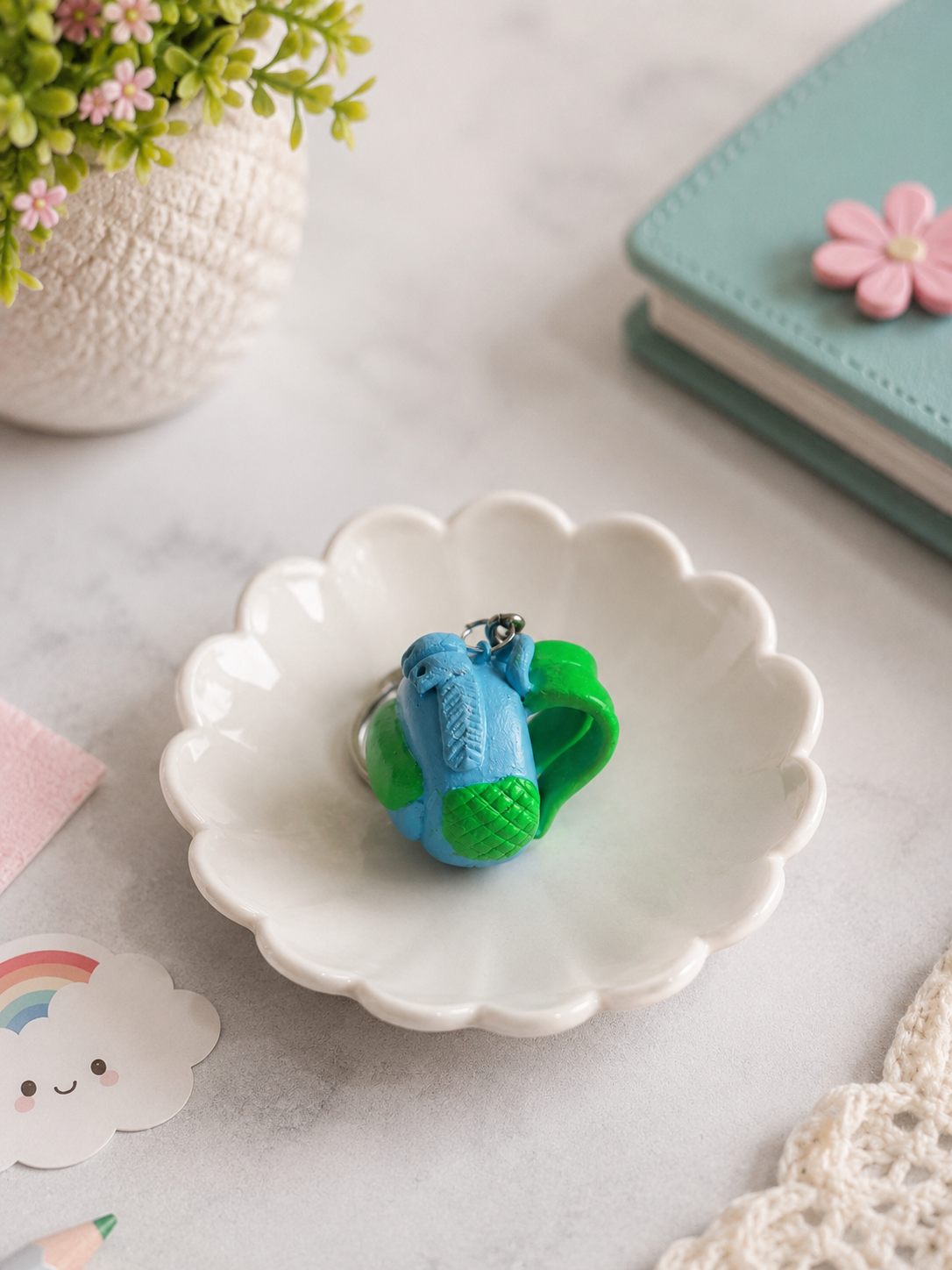 Tiny Explorer (Blue) – Backpack Keychain