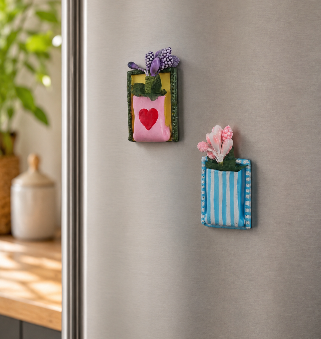 Bloom Pocket – Floral Fridge Magnets (set of 2)