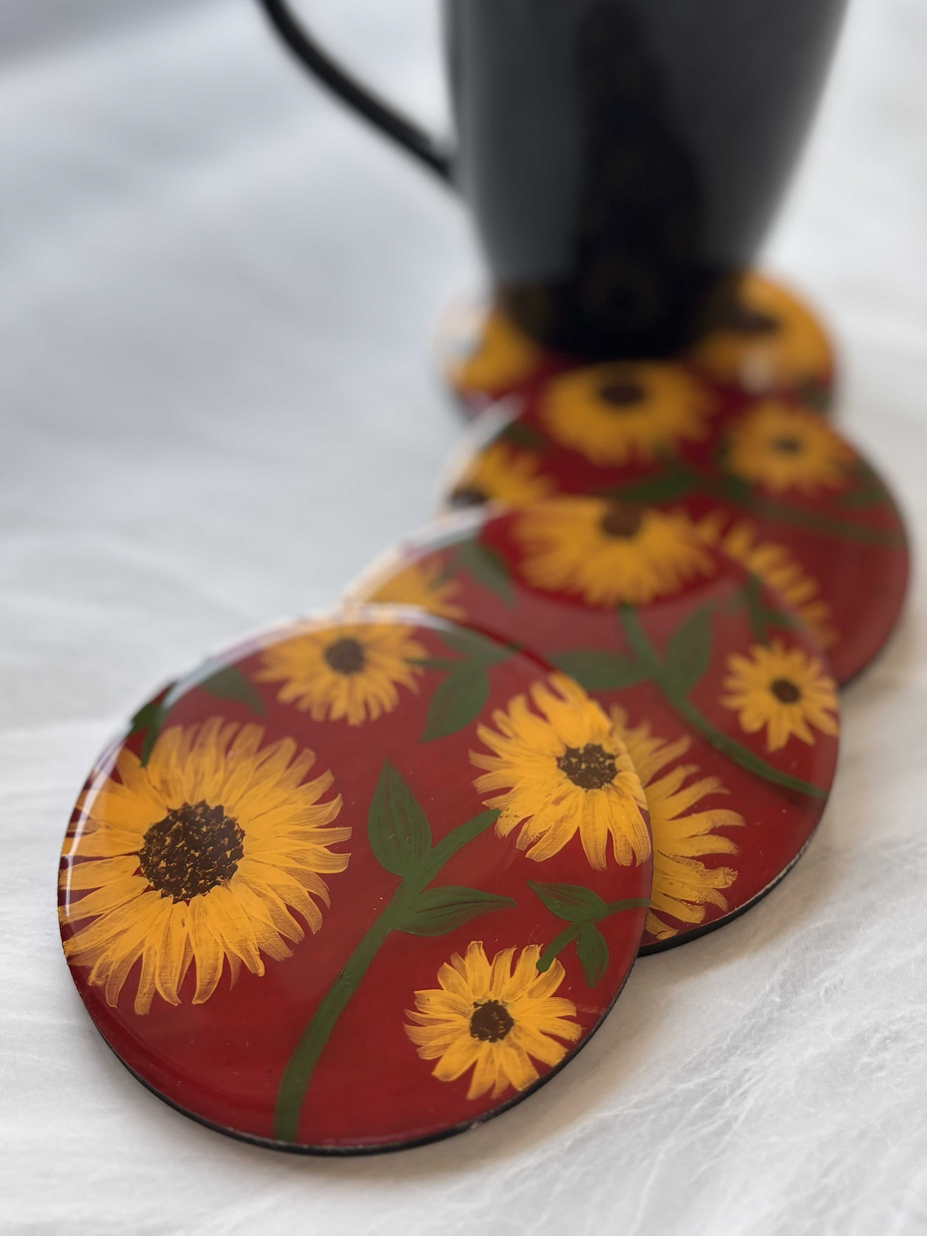 Sunflower Sol - coasters (set of 2/4/6)