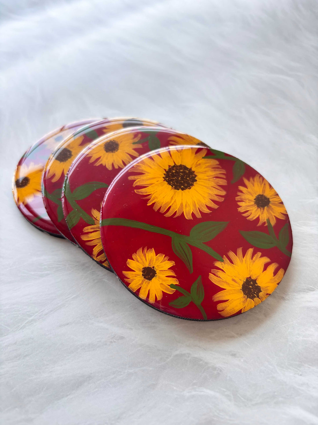 Sunflower Sol - coasters (set of 2/4/6)
